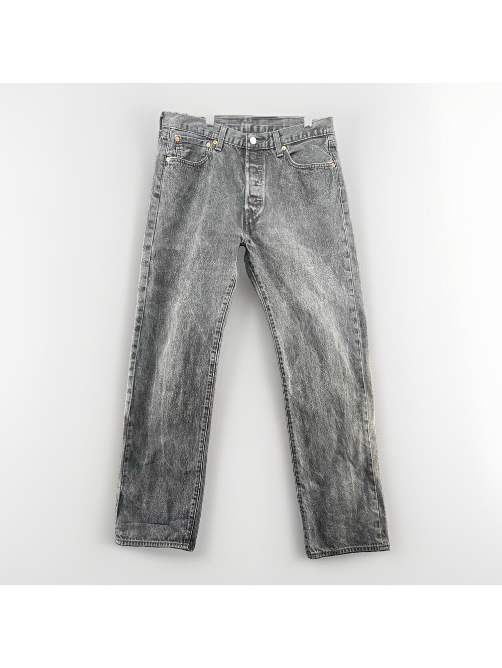 Levi’s 501 Men’s 34x34 Black Gray Jeans Straight Leg Vintage Classic
